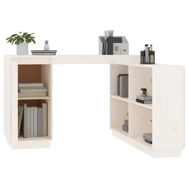 vidaXL Γραφείο Λευκό 110x50x75cm από Μασίφ Ξύλο Πεύκου 1 τεμ.