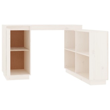 vidaXL Γραφείο Λευκό 110x50x75cm από Μασίφ Ξύλο Πεύκου 1 τεμ.