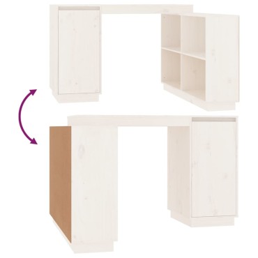 vidaXL Γραφείο Λευκό 110x50x75cm από Μασίφ Ξύλο Πεύκου 1 τεμ.