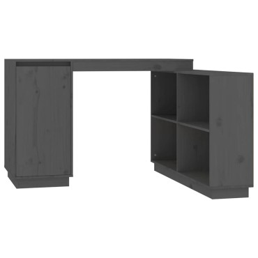 vidaXL Γραφείο Γκρι 110x50x75cm από Μασίφ Ξύλο Πεύκου 1 τεμ.