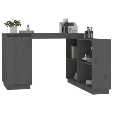 vidaXL Γραφείο Γκρι 110x50x75cm από Μασίφ Ξύλο Πεύκου 1 τεμ.