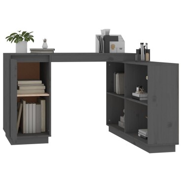 vidaXL Γραφείο Γκρι 110x50x75cm από Μασίφ Ξύλο Πεύκου 1 τεμ.