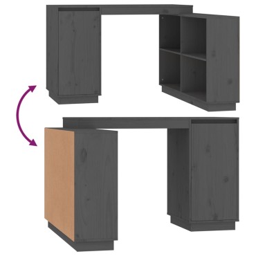 vidaXL Γραφείο Γκρι 110x50x75cm από Μασίφ Ξύλο Πεύκου 1 τεμ.