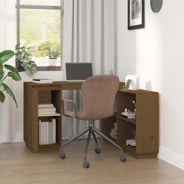 vidaXL Γραφείο Καφέ Μελί 110x50x75cm από Μασίφ Ξύλο Πεύκου 1 τεμ.