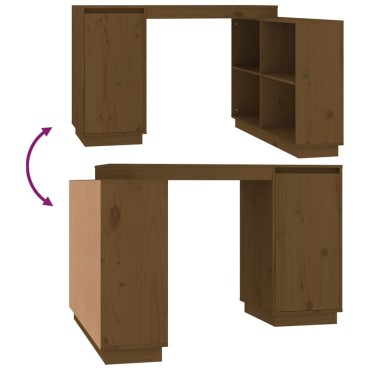 vidaXL Γραφείο Καφέ Μελί 110x50x75cm από Μασίφ Ξύλο Πεύκου 1 τεμ.