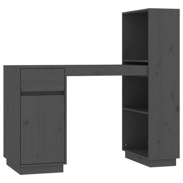 vidaXL Γραφείο Γκρι 110x53x117cm από Μασίφ Ξύλο Πεύκου 1 τεμ.