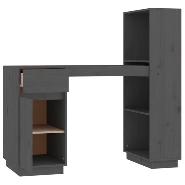 vidaXL Γραφείο Γκρι 110x53x117cm από Μασίφ Ξύλο Πεύκου 1 τεμ.