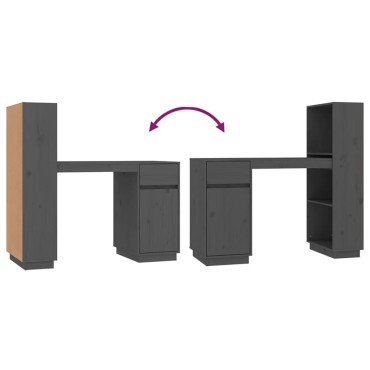 vidaXL Γραφείο Γκρι 110x53x117cm από Μασίφ Ξύλο Πεύκου 1 τεμ.