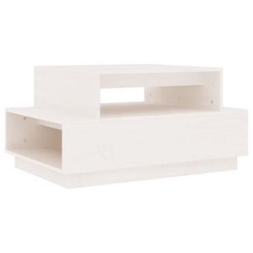 vidaXL Τραπεζάκι Σαλονιού Λευκό 80x55x40,5cm από Μασίφ Ξύλο Πεύκου 1 τεμ.