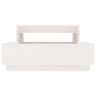 vidaXL Τραπεζάκι Σαλονιού Λευκό 80x55x40,5cm από Μασίφ Ξύλο Πεύκου 1 τεμ.