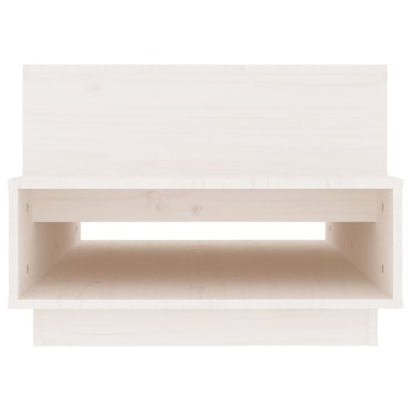 vidaXL Τραπεζάκι Σαλονιού Λευκό 80x55x40,5cm από Μασίφ Ξύλο Πεύκου 1 τεμ.