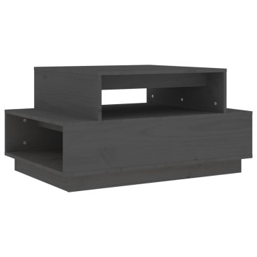 vidaXL Τραπεζάκι Σαλονιού Γκρι 80x55x40,5cm από Μασίφ Ξύλο Πεύκου 1 τεμ.