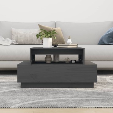vidaXL Τραπεζάκι Σαλονιού Γκρι 80x55x40,5cm από Μασίφ Ξύλο Πεύκου 1 τεμ.
