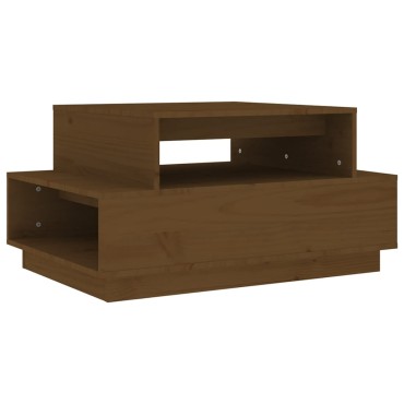 vidaXL Τραπεζάκι Σαλονιού Καφέ Μελί 80x55x40,5cm Μασίφ Ξύλο Πεύκου 1 τεμ.