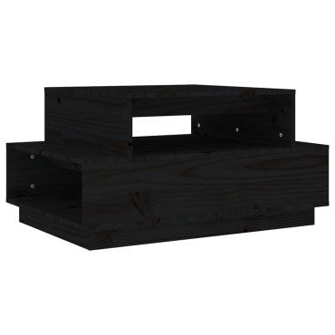 vidaXL Τραπεζάκι Σαλονιού Μαύρο 80x55x40,5cm από Μασίφ Ξύλο Πεύκου 1 τεμ.