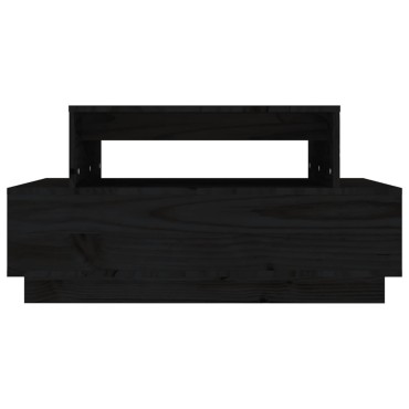 vidaXL Τραπεζάκι Σαλονιού Μαύρο 80x55x40,5cm από Μασίφ Ξύλο Πεύκου 1 τεμ.