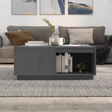 vidaXL Τραπεζάκι Σαλονιού Γκρι 100x101x40,5cm από Μασίφ Ξύλο Πεύκου 1 τεμ.