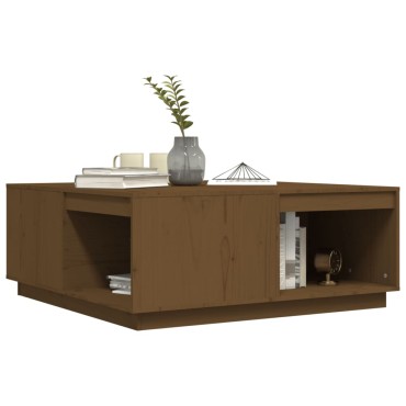 vidaXL Τραπεζάκι Σαλονιού Καφέ Μελί 100x101x40,5cm Μασίφ Ξύλο Πεύκου 1 τεμ.