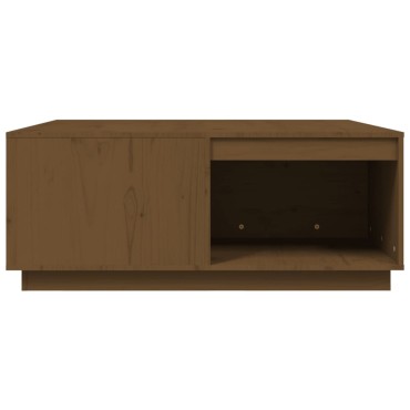 vidaXL Τραπεζάκι Σαλονιού Καφέ Μελί 100x101x40,5cm Μασίφ Ξύλο Πεύκου 1 τεμ.