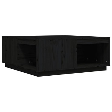 vidaXL Τραπεζάκι Σαλονιού Μαύρο 100x101x40,5cm από Μασίφ Ξύλο Πεύκου 1 τεμ.