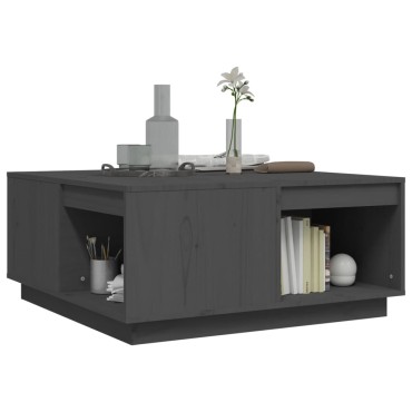 vidaXL Τραπεζάκι Σαλονιού Γκρι 80x81x36,5cm από Μασίφ Ξύλο Πεύκου 1 τεμ.