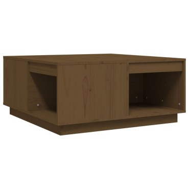 vidaXL Τραπεζάκι Σαλονιού Καφέ Μελί 80x81x36,5cm Μασίφ Ξύλο Πεύκου 1 τεμ.