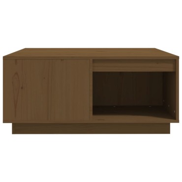 vidaXL Τραπεζάκι Σαλονιού Καφέ Μελί 80x81x36,5cm Μασίφ Ξύλο Πεύκου 1 τεμ.
