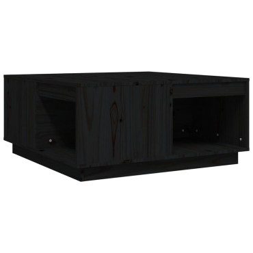 vidaXL Τραπεζάκι Σαλονιού Μαύρο 80x81x36,5cm από Μασίφ Ξύλο Πεύκου 1 τεμ.