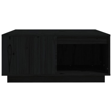 vidaXL Τραπεζάκι Σαλονιού Μαύρο 80x81x36,5cm από Μασίφ Ξύλο Πεύκου 1 τεμ.