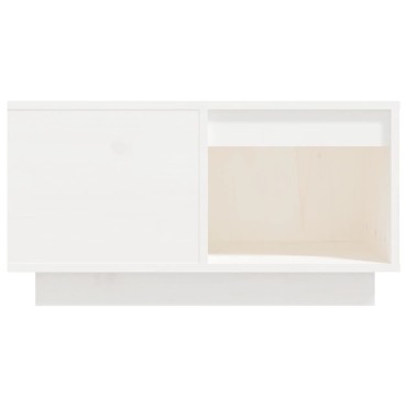 vidaXL Τραπεζάκι Σαλονιού Λευκό 60x61x32,5cm από Μασίφ Ξύλο Πεύκου 1 τεμ.