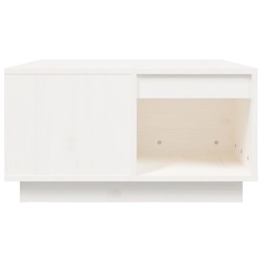 vidaXL Τραπεζάκι Σαλονιού Λευκό 60x61x32,5cm από Μασίφ Ξύλο Πεύκου 1 τεμ.