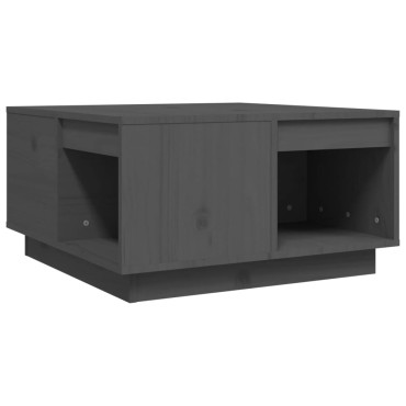 vidaXL Τραπεζάκι Σαλονιού Γκρι 60x61x32,5cm από Μασίφ Ξύλο Πεύκου 1 τεμ.