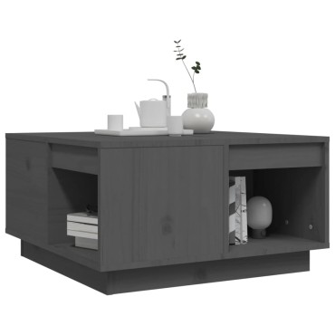 vidaXL Τραπεζάκι Σαλονιού Γκρι 60x61x32,5cm από Μασίφ Ξύλο Πεύκου 1 τεμ.