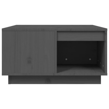vidaXL Τραπεζάκι Σαλονιού Γκρι 60x61x32,5cm από Μασίφ Ξύλο Πεύκου 1 τεμ.