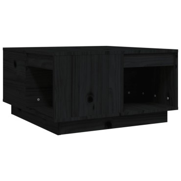 vidaXL Τραπεζάκι Σαλονιού Μαύρος 60x61x32,5cm από Μασίφ Ξύλο Πεύκου 1 τεμ.