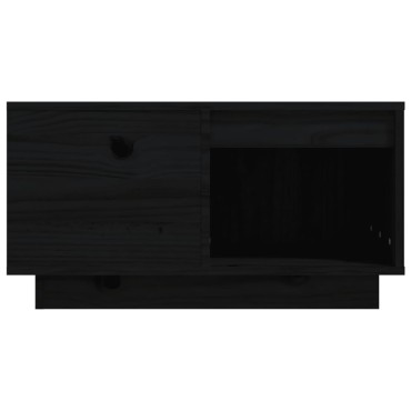 vidaXL Τραπεζάκι Σαλονιού Μαύρος 60x61x32,5cm από Μασίφ Ξύλο Πεύκου 1 τεμ.
