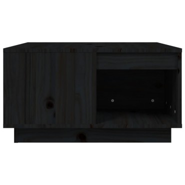 vidaXL Τραπεζάκι Σαλονιού Μαύρος 60x61x32,5cm από Μασίφ Ξύλο Πεύκου 1 τεμ.