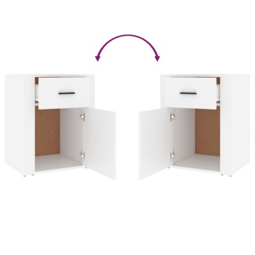 vidaXL Κομοδίνο Λευκό 50x36x60cm από Επεξεργασμένο Ξύλο 1 τεμ.