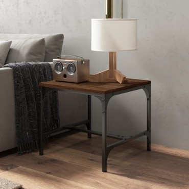 vidaXL Τραπεζάκι Σαλονιού Καφέ Δρυς 50x50x35cm Επεξεργασμ. Ξύλο 1 τεμ.
