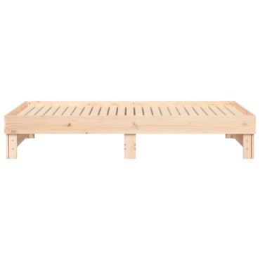 vidaXL Καναπές Κρεβάτι Συρόμενος 2x(90x190) εκ. Μασίφ Ξύλο Πεύκου