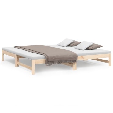 vidaXL Καναπές Κρεβάτι Συρόμενος 2x(100x200)cm από Μασίφ Ξύλο Πεύκου 1 τεμ. - Μονό