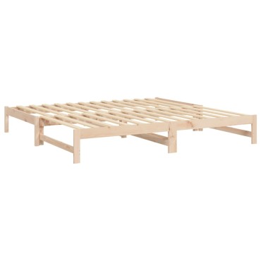 vidaXL Καναπές Κρεβάτι Συρόμενος 2x(100x200)cm από Μασίφ Ξύλο Πεύκου 1 τεμ. - Μονό