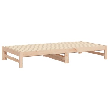 vidaXL Καναπές Κρεβάτι Συρόμενος 2x(100x200)cm από Μασίφ Ξύλο Πεύκου 1 τεμ. - Μονό