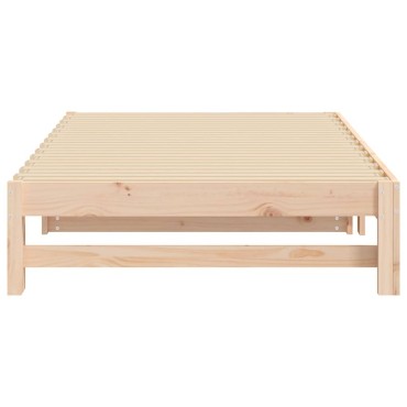 vidaXL Καναπές Κρεβάτι Συρόμενος 2x(100x200)cm από Μασίφ Ξύλο Πεύκου 1 τεμ. - Μονό