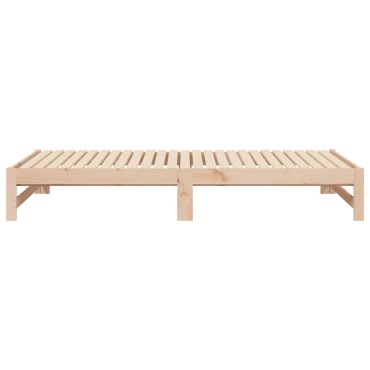 vidaXL Καναπές Κρεβάτι Συρόμενος 2x(100x200)cm από Μασίφ Ξύλο Πεύκου 1 τεμ. - Μονό