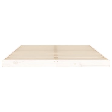 vidaXL Πλαίσιο Κρεβατιού άσπρο 140x190cm από Μασίφ Ξύλο Πεύκου 1 τεμ. - Διπλό