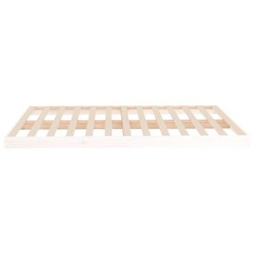 vidaXL Πλαίσιο Κρεβατιού άσπρο 140x190cm από Μασίφ Ξύλο Πεύκου 1 τεμ. - Διπλό