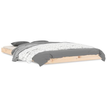 vidaXL Πλαίσιο Κρεβατιού 120x190cm Ημίδιπλο από Μασίφ Ξύλο Πεύκου 1 τεμ. - Μονό
