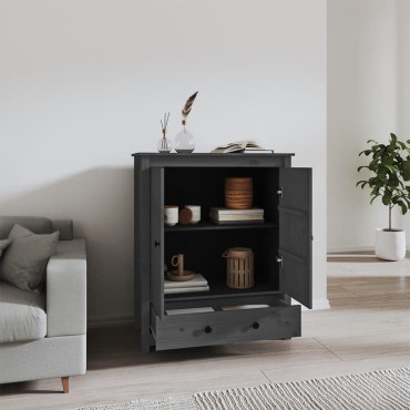 vidaXL Ντουλάπι Γκρι 83x41,5x100cm από Μασίφ Ξύλο Πεύκου 1 τεμ.