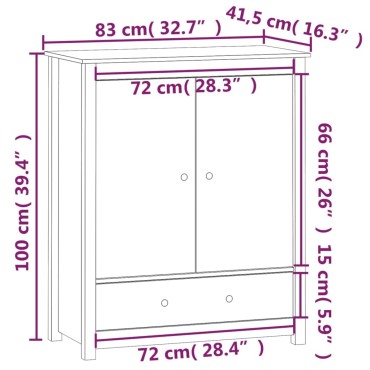 vidaXL Ντουλάπι Γκρι 83x41,5x100cm από Μασίφ Ξύλο Πεύκου 1 τεμ.